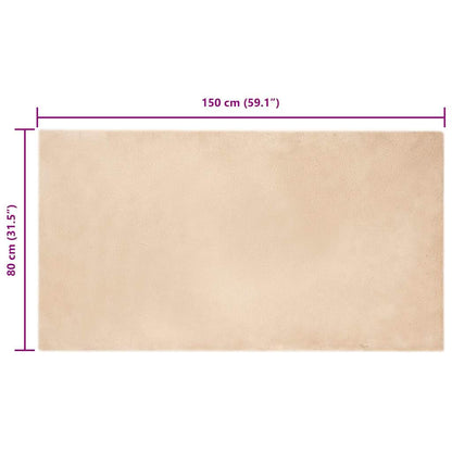 Nep Konijnenbont Tapijt Beige 80 x 150 cm Polyester