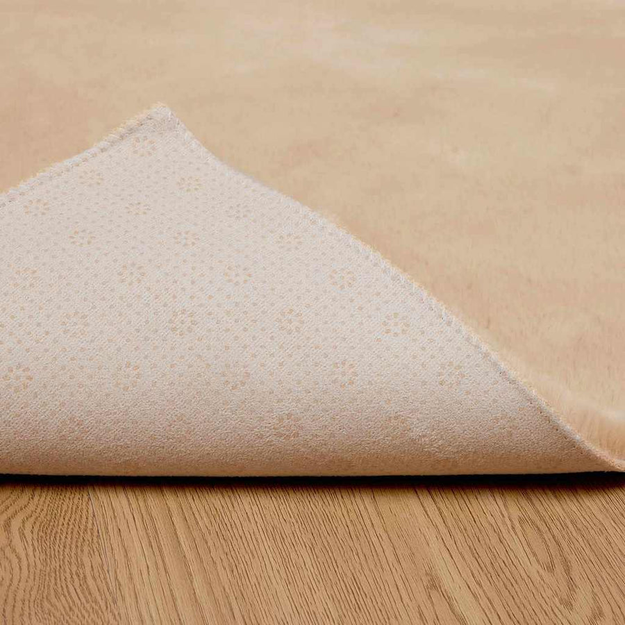 Nep Konijnenbont Tapijt Beige 80 x 250 cm Polyester