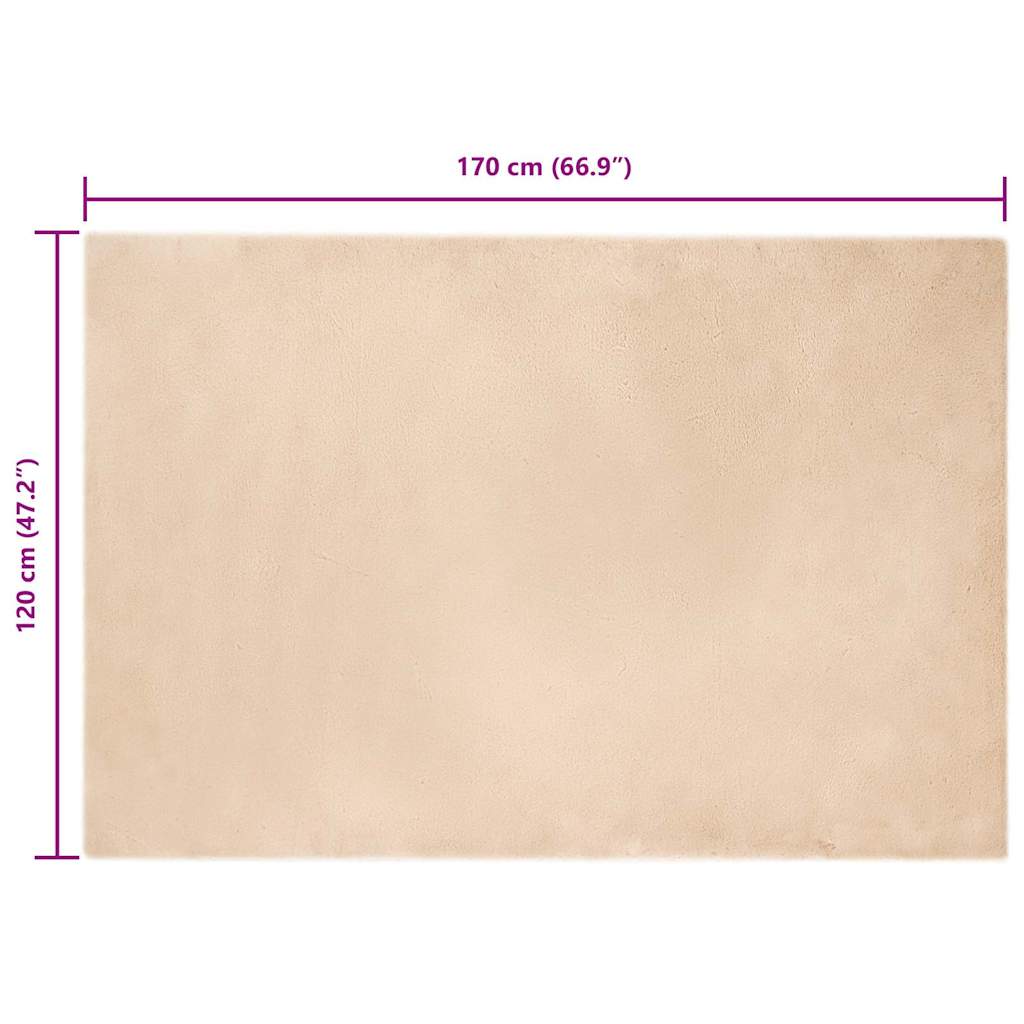 Nep Konijnenbont Tapijt Beige 120 x 170 cm Polyester