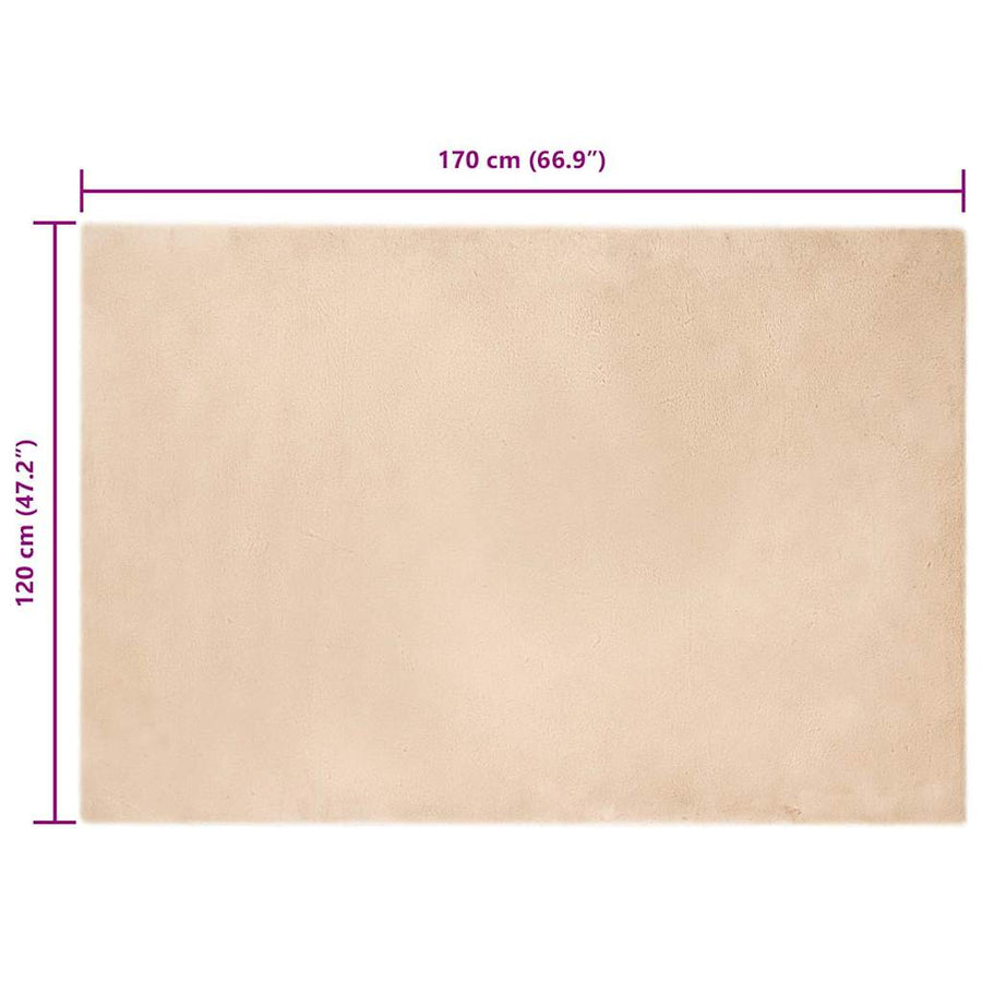 Nep Konijnenbont Tapijt Beige 120 x 170 cm Polyester