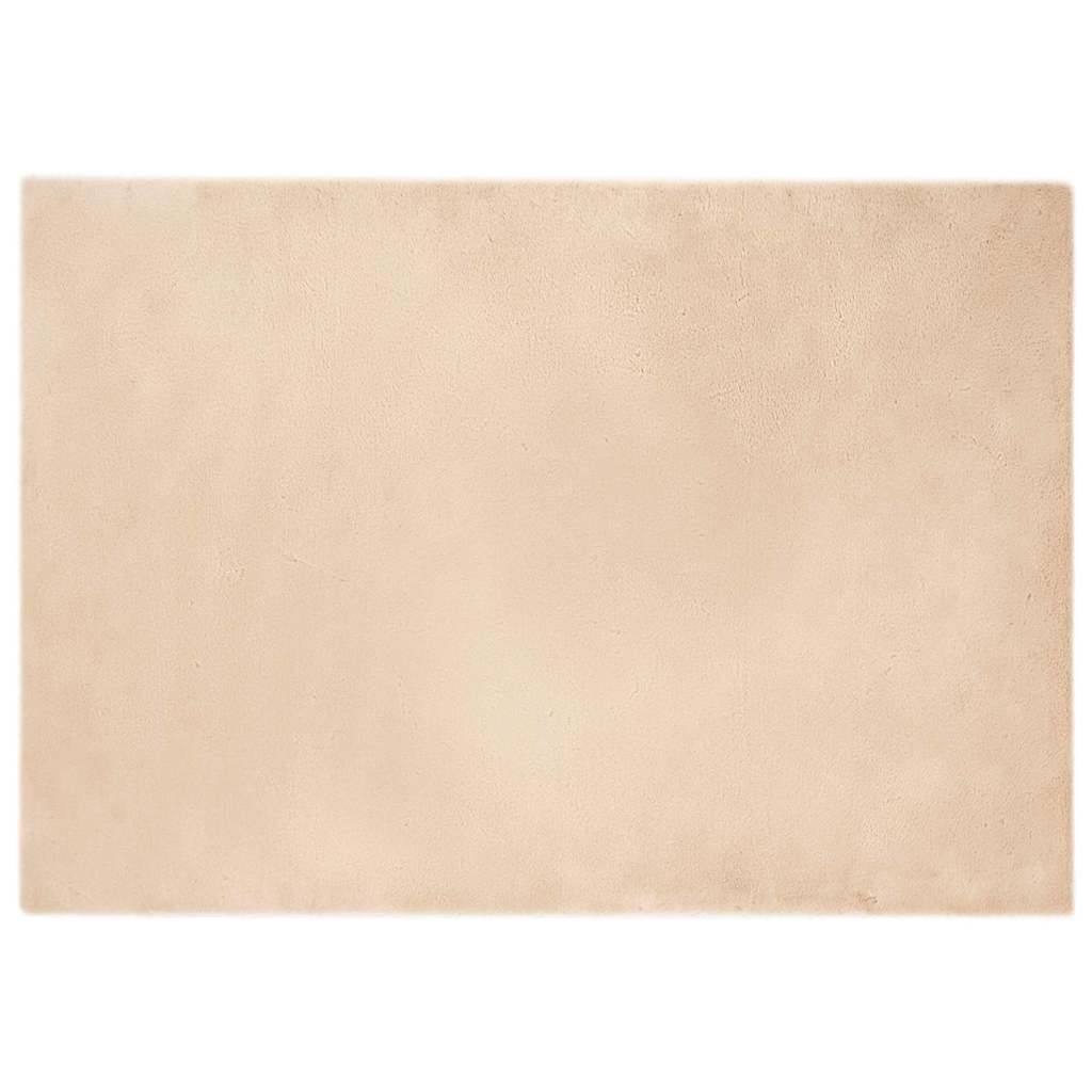 Nep Konijnenbont Tapijt Beige 140 x 200 cm Polyester