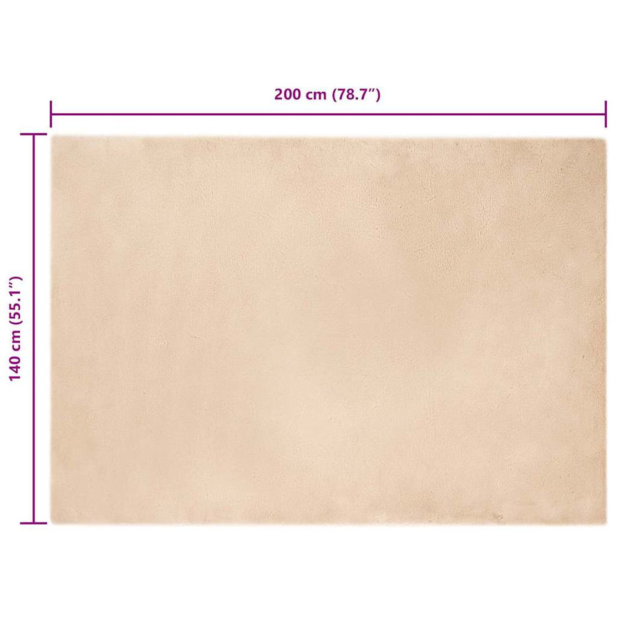 Nep Konijnenbont Tapijt Beige 140 x 200 cm Polyester