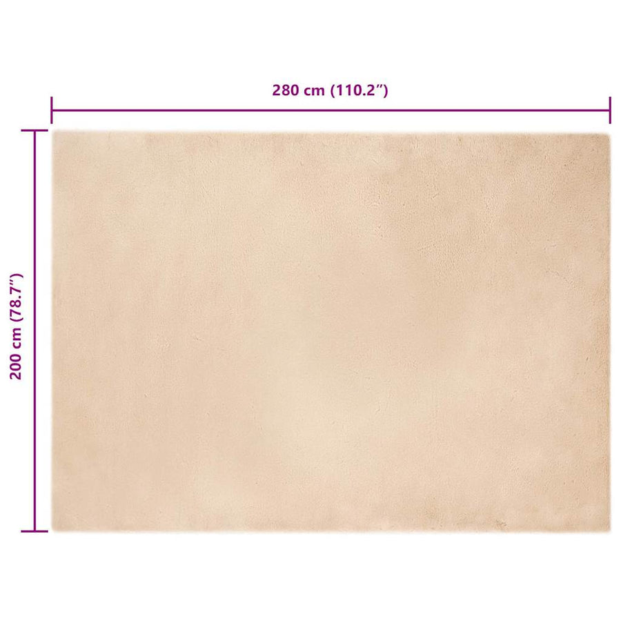 Nep Konijnenbont Tapijt Beige 200 x 280 cm Polyester