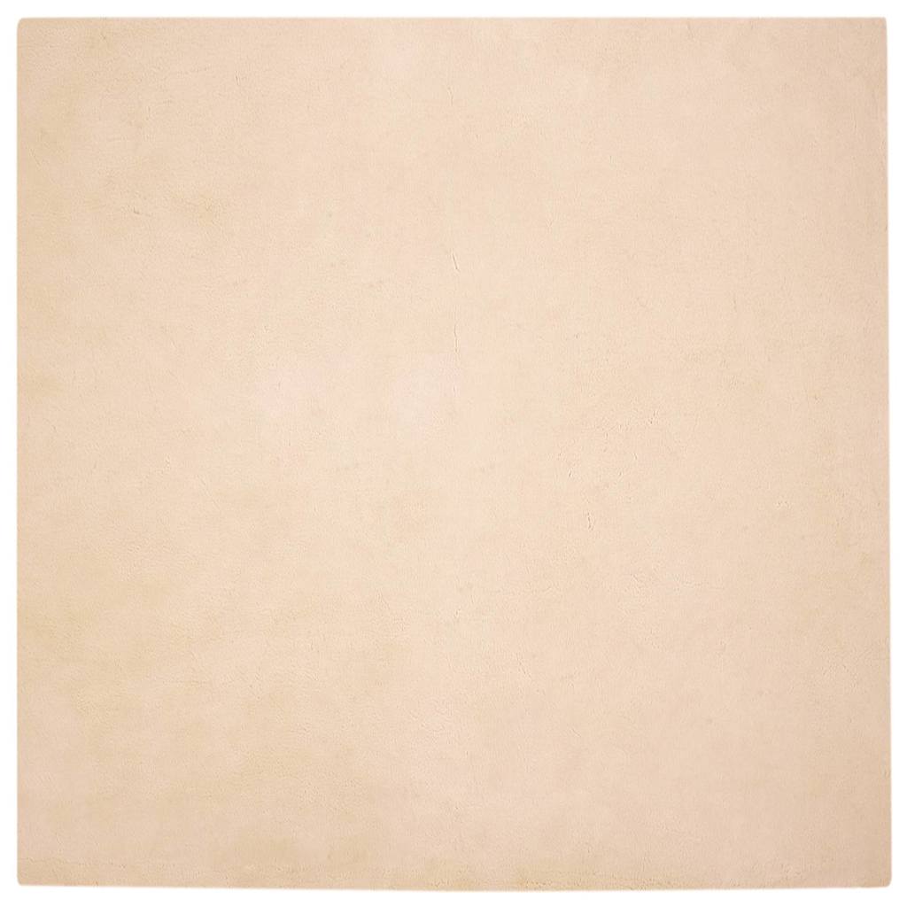 Nep Konijnenbont Tapijt Beige 120 x 120 cm Polyester