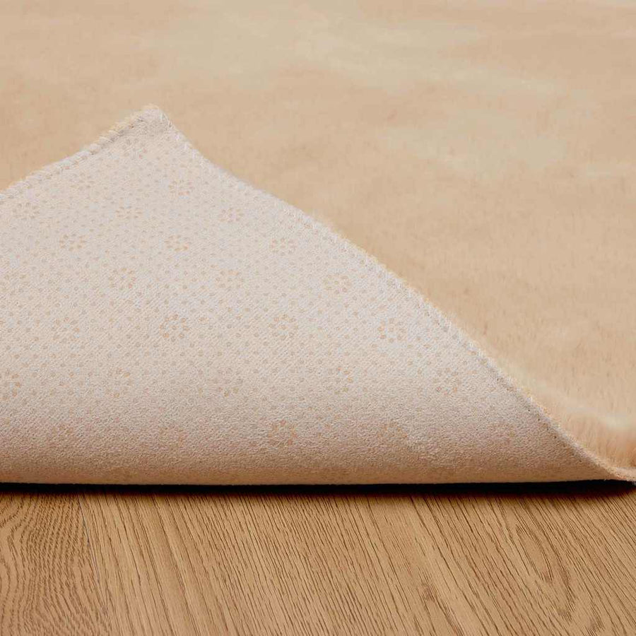 Nep Konijnenbont Tapijt Beige 200 x 200 cm Polyester