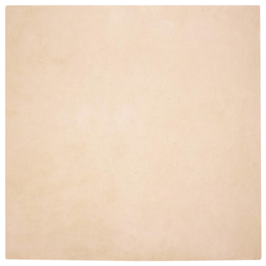 Nep Konijnenbont Tapijt Beige 200 x 200 cm Polyester