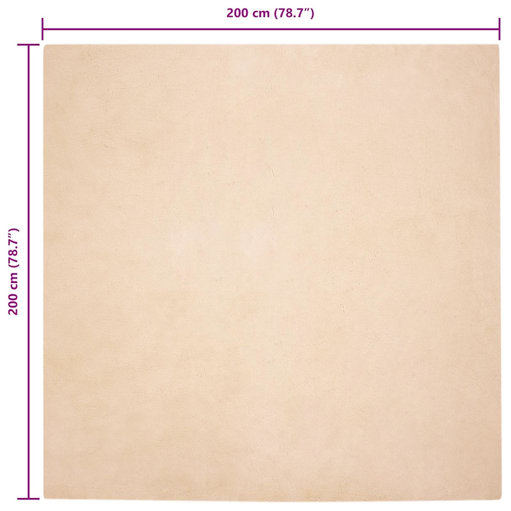 Nep Konijnenbont Tapijt Beige 200 x 200 cm Polyester