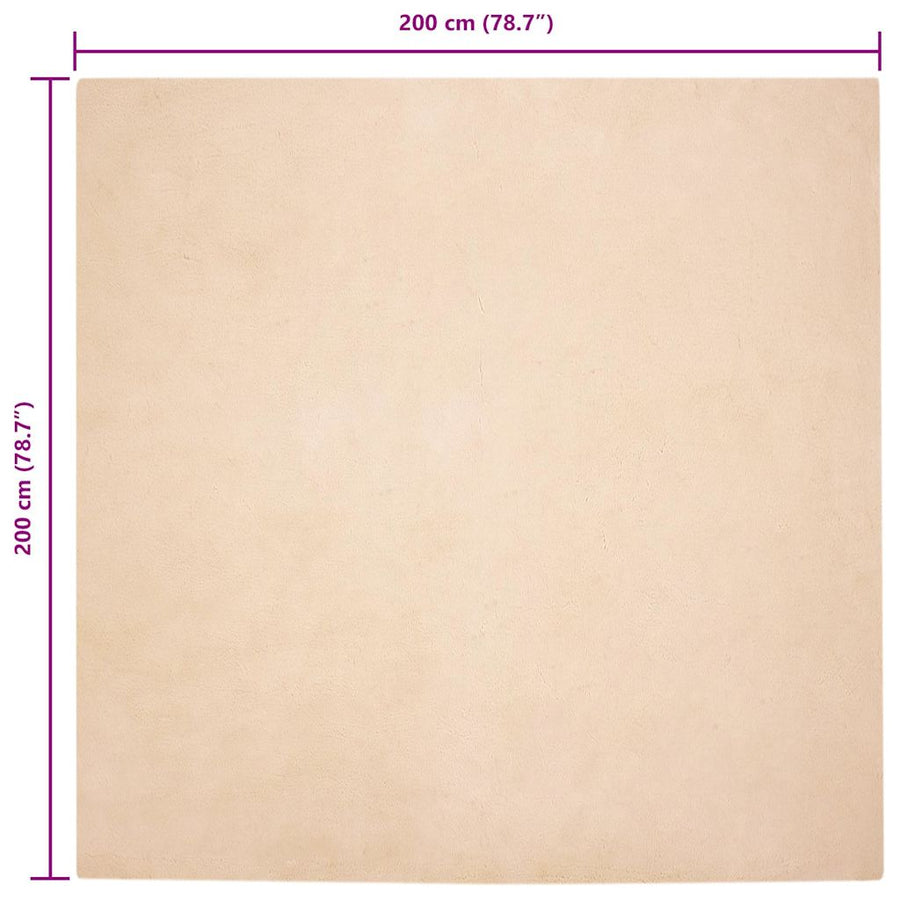 Nep Konijnenbont Tapijt Beige 200 x 200 cm Polyester
