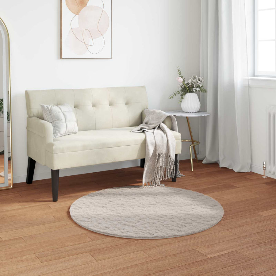 Nep Konijnenbont Tapijt Olite Beige Ø 80 cm Polyester