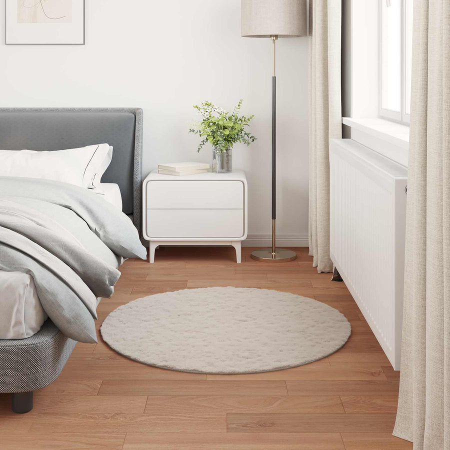 Nep Konijnenbont Tapijt Olite Beige Ø 100 cm Polyester