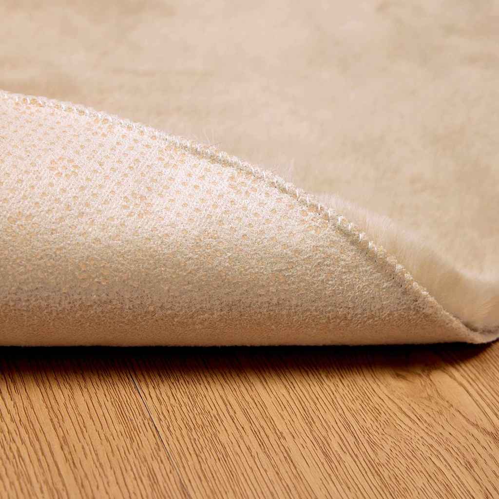 Nep Konijnenbont Tapijt Beige Ø 120 cm Polyester