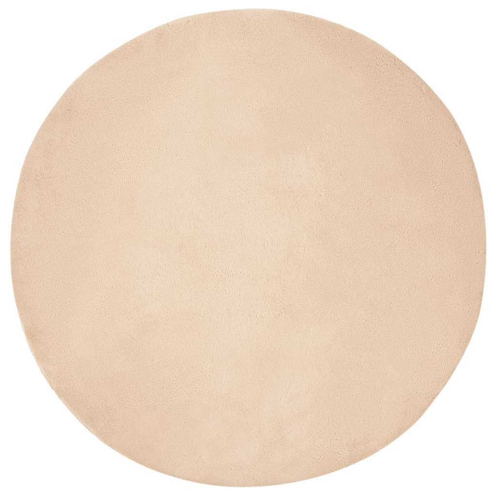 Nep Konijnenbont Tapijt Beige Ø 120 cm Polyester