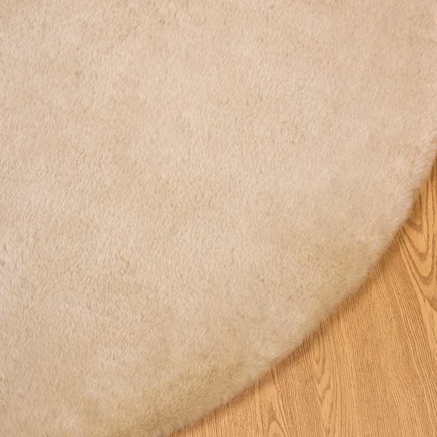 Nep Konijnenbont Tapijt Beige Ø 160 cm Polyester