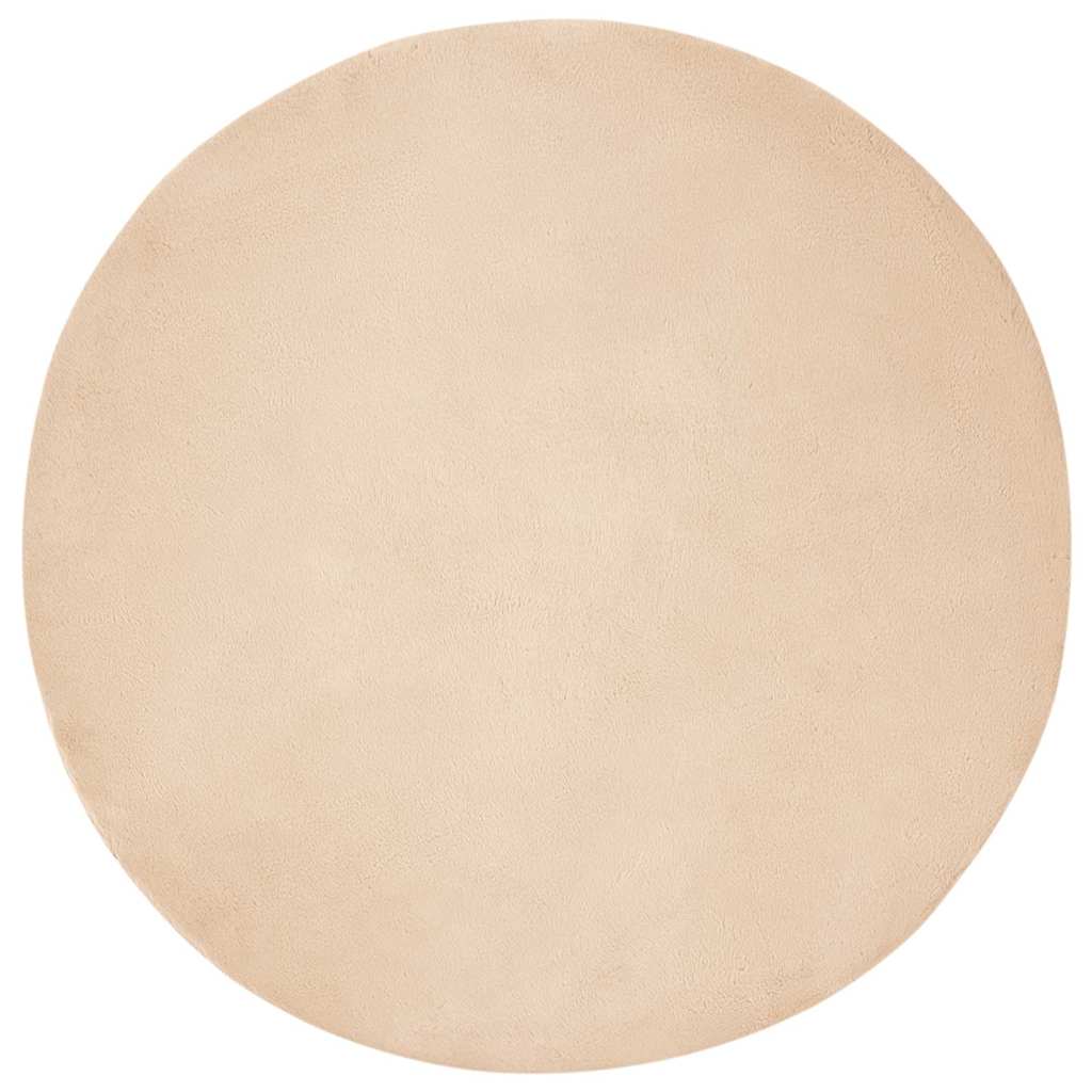 Nep Konijnenbont Tapijt Beige Ø 160 cm Polyester
