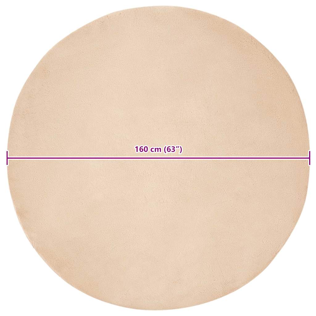Nep Konijnenbont Tapijt Beige Ø 160 cm Polyester