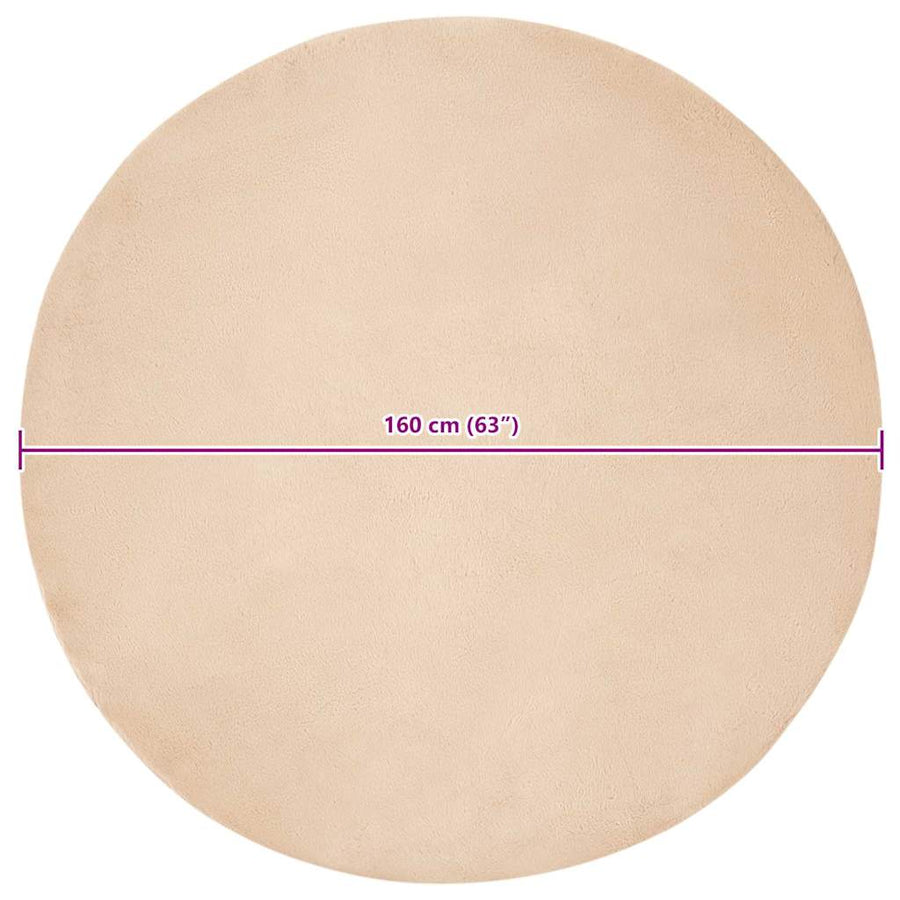 Nep Konijnenbont Tapijt Beige Ø 160 cm Polyester