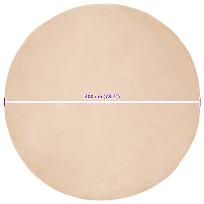 Nep Konijnenbont Tapijt Beige Ø 200 cm Polyester