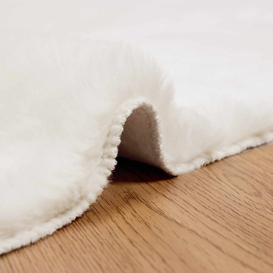 Nep Konijnenbont Tapijt Olite Crème 60 x 110 cm Polyester