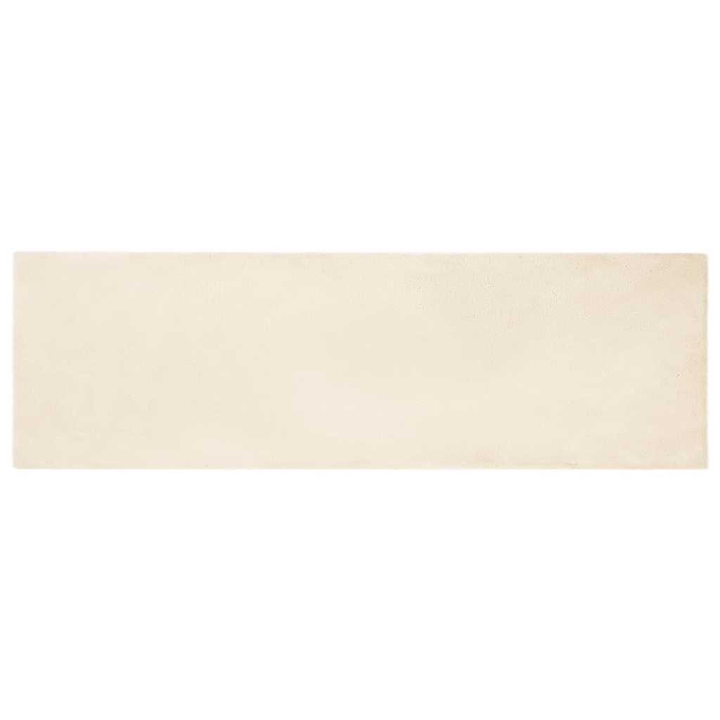 Nep Konijnenbont Tapijt Crème 80 x 250 cm Polyester
