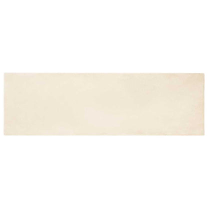 Nep Konijnenbont Tapijt Crème 80 x 250 cm Polyester