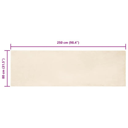 Nep Konijnenbont Tapijt Crème 80 x 250 cm Polyester