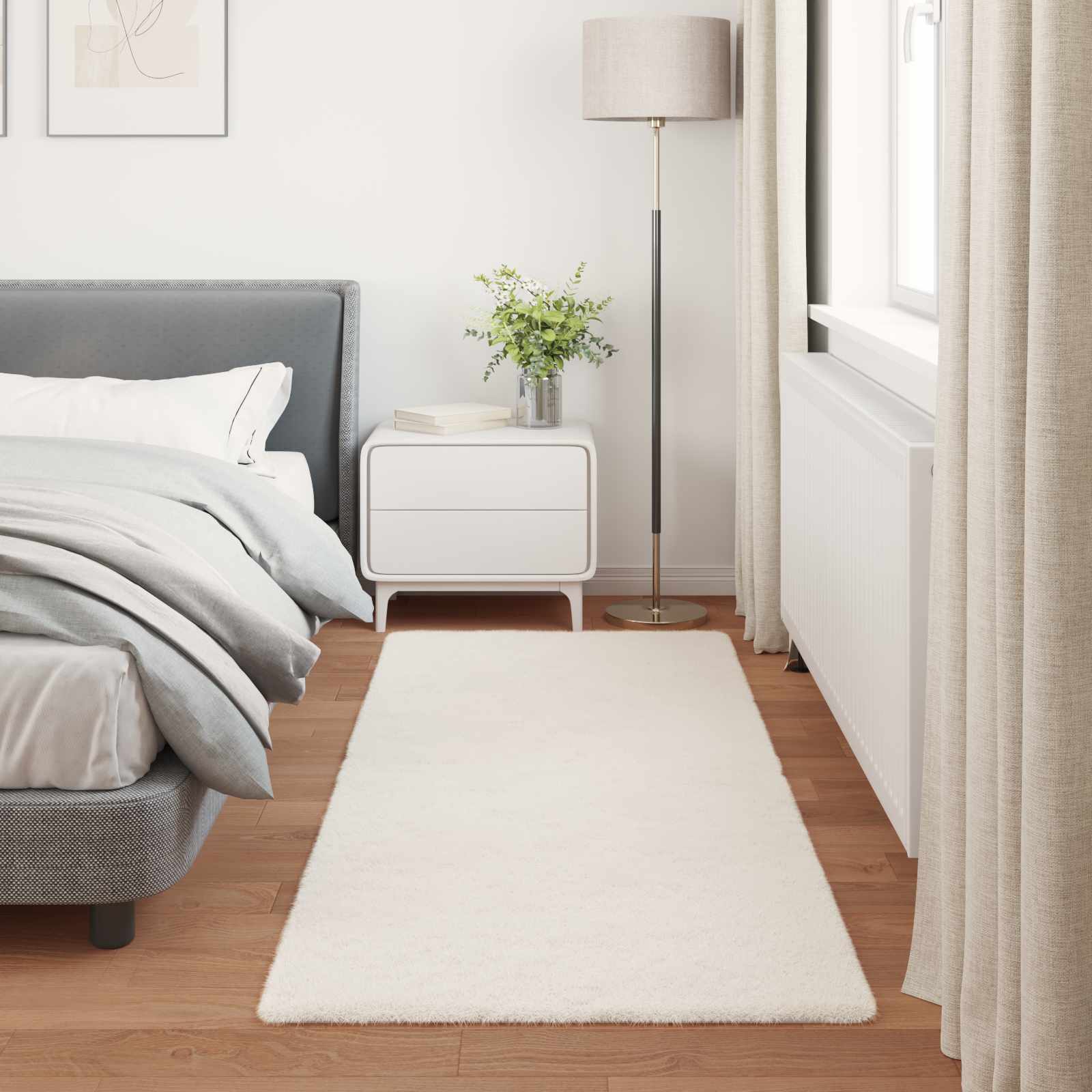 Nep Konijnenbont Tapijt Olite Crème 100 x 200 cm Polyester