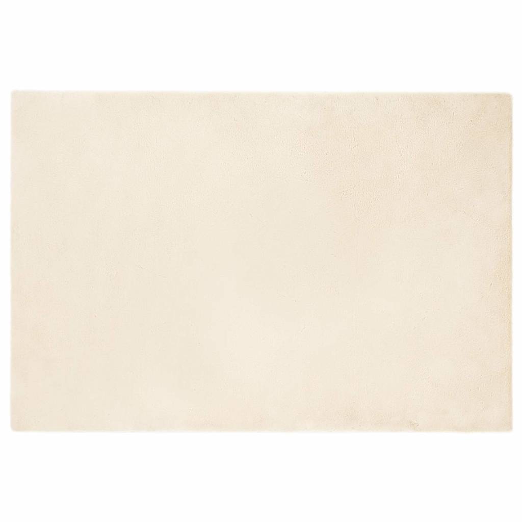 Nep Konijnenbont Tapijt Crème 120 x 170 cm Polyester
