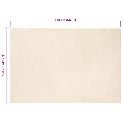 Nep Konijnenbont Tapijt Crème 120 x 170 cm Polyester