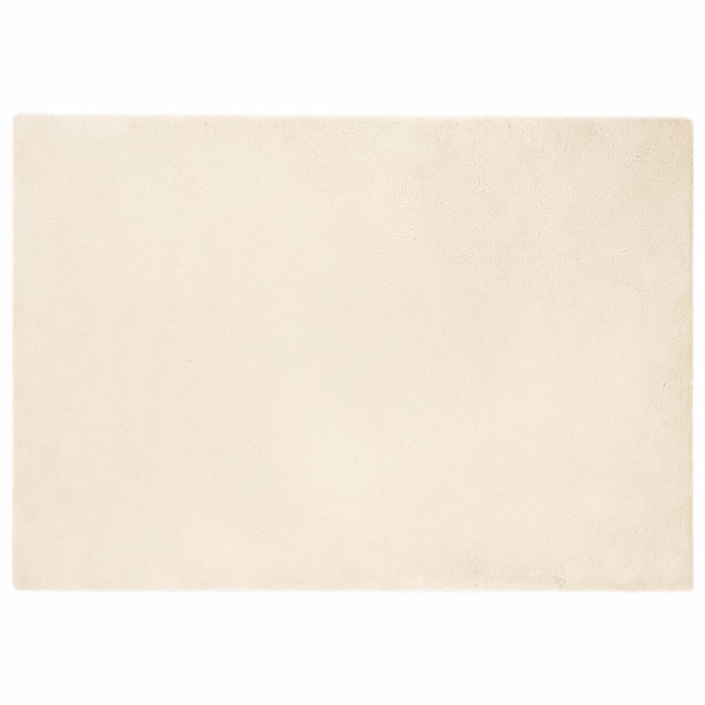 Nep Konijnenbont Tapijt Crème 140 x 200 cm Polyester