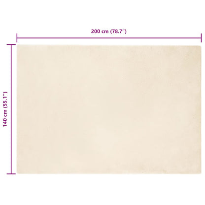 Nep Konijnenbont Tapijt Crème 140 x 200 cm Polyester