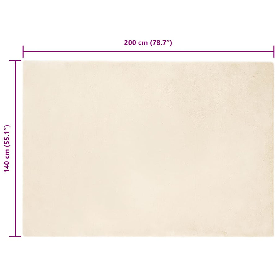 Nep Konijnenbont Tapijt Crème 140 x 200 cm Polyester