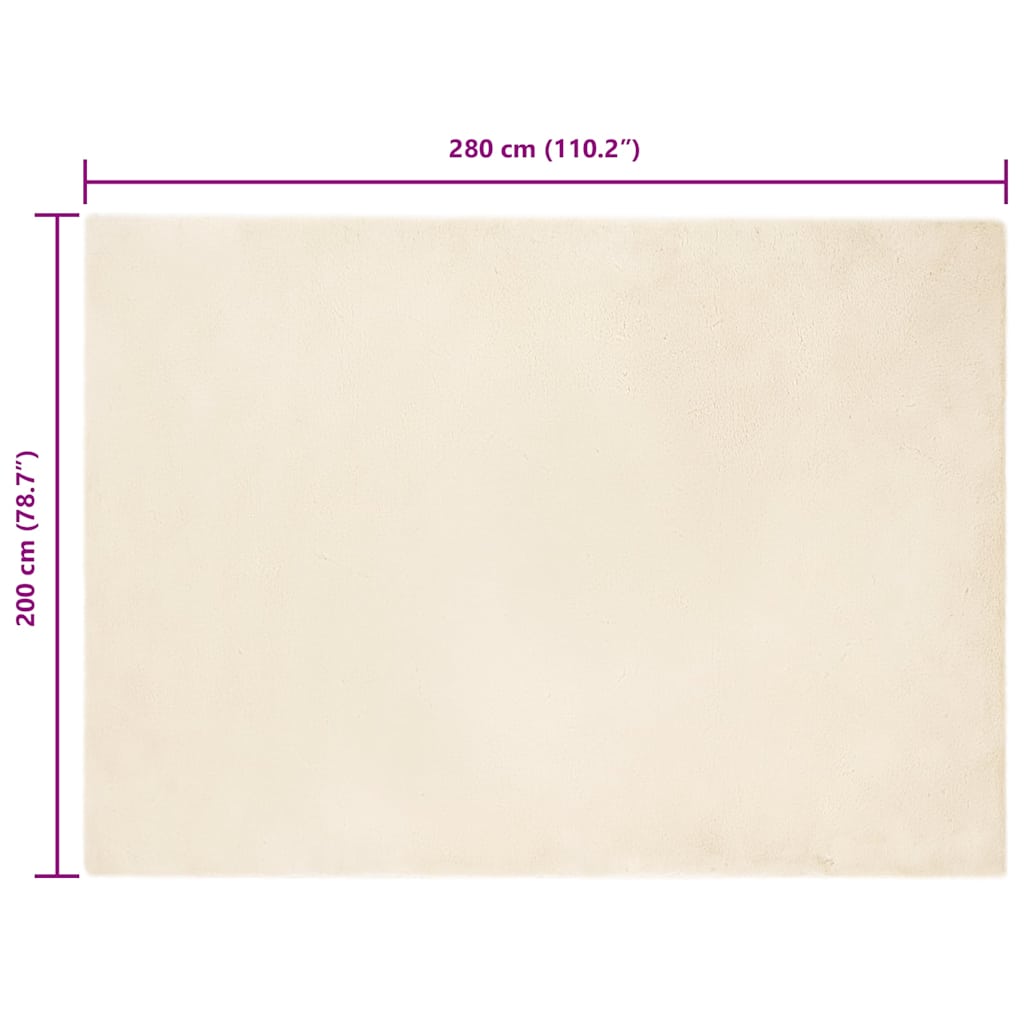Nep Konijnenbont Tapijt Crème 200 x 280 cm Polyester