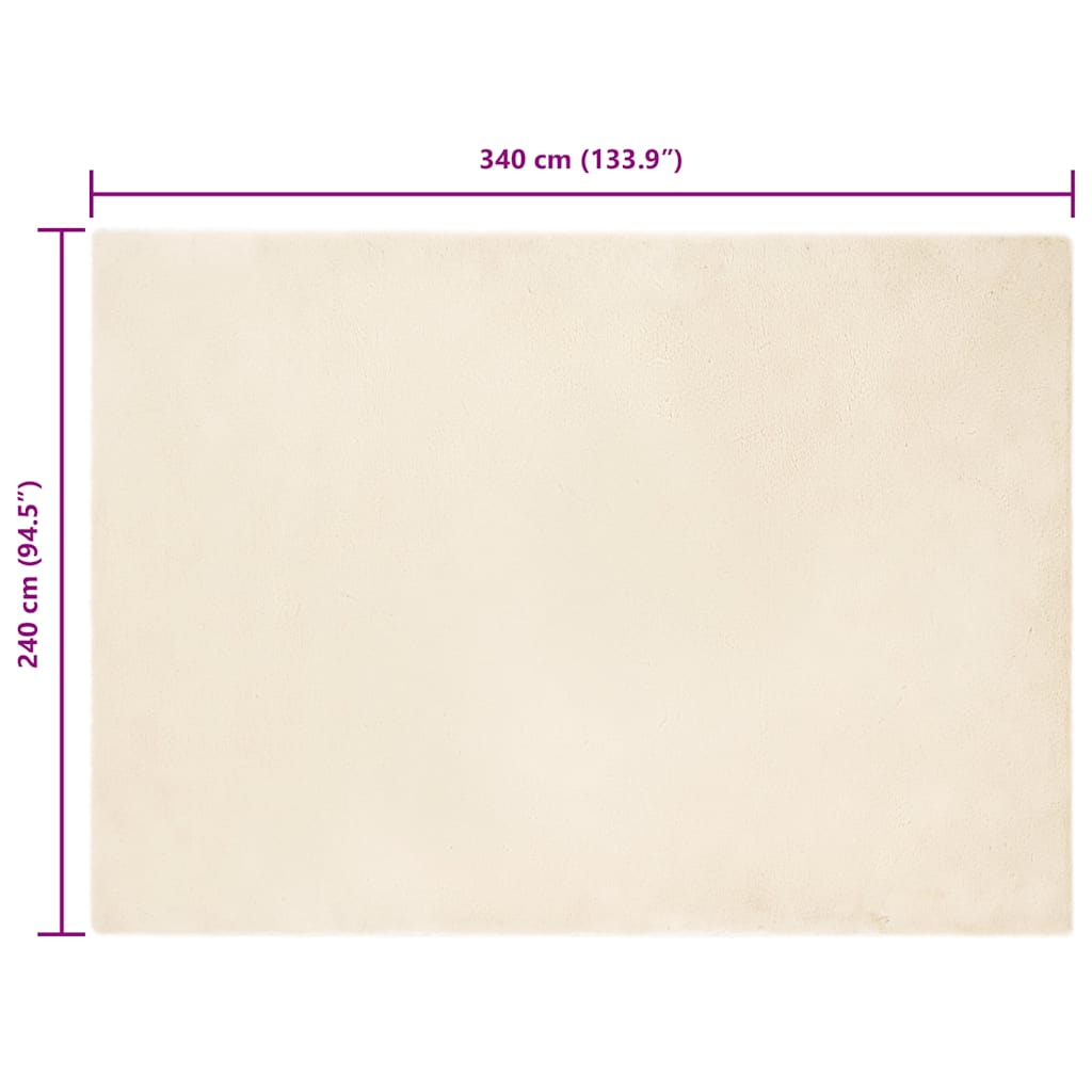 Nep Konijnenbont Tapijt Crème 240 x 340 cm Polyester