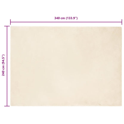 Nep Konijnenbont Tapijt Crème 240 x 340 cm Polyester