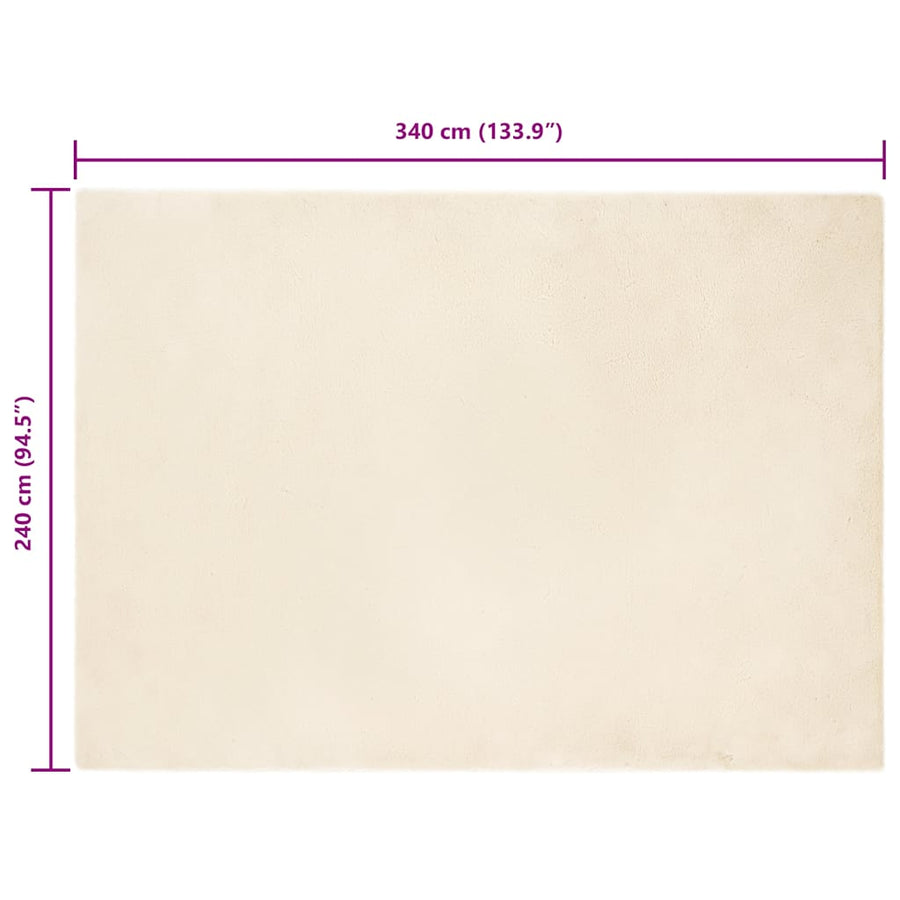 Nep Konijnenbont Tapijt Crème 240 x 340 cm Polyester