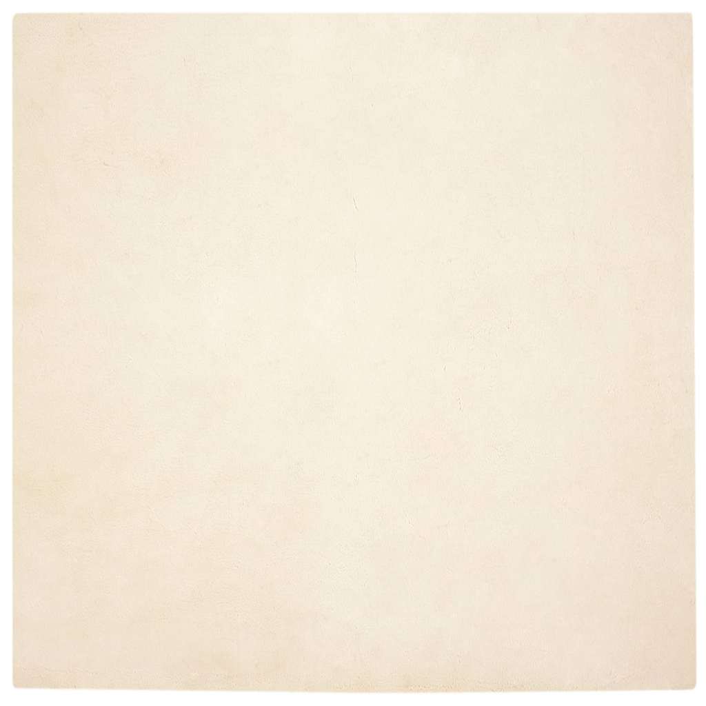 Nep Konijnenbont Tapijt Crème 120 x 120 cm Polyester