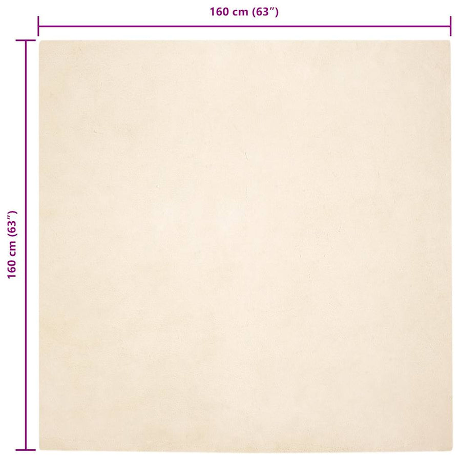 Nep Konijnenbont Tapijt Crème 160 x 160 cm Polyester
