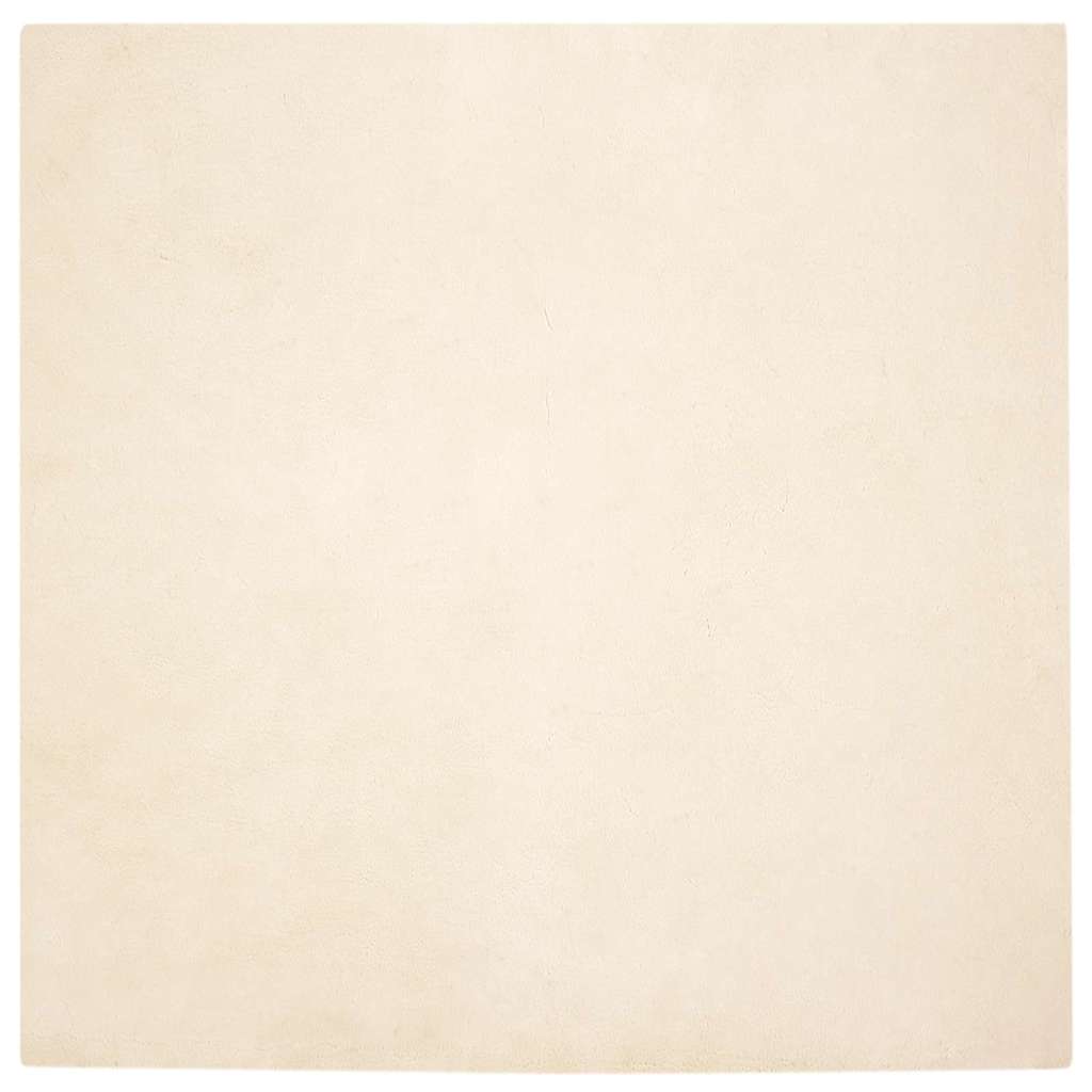 Nep Konijnenbont Tapijt Crème 200 x 200 cm Polyester