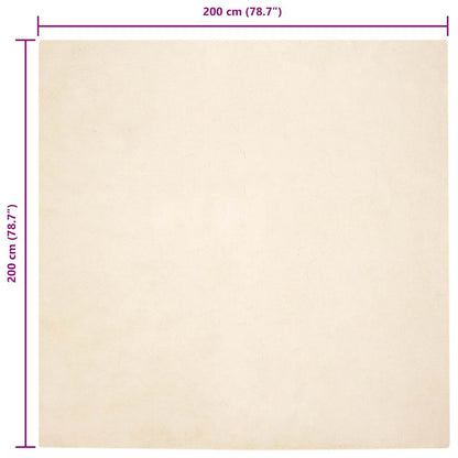 Nep Konijnenbont Tapijt Crème 200 x 200 cm Polyester