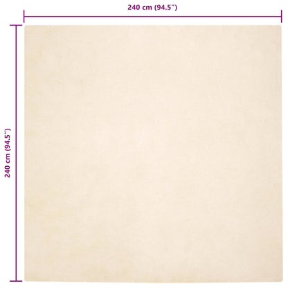 Nep Konijnenbont Tapijt Crème 240 x 240 cm Polyester
