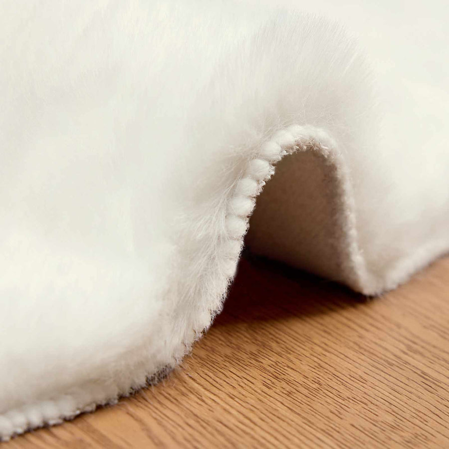 Nep Konijnenbont Tapijt Olite Crème Ø 80 cm Polyester