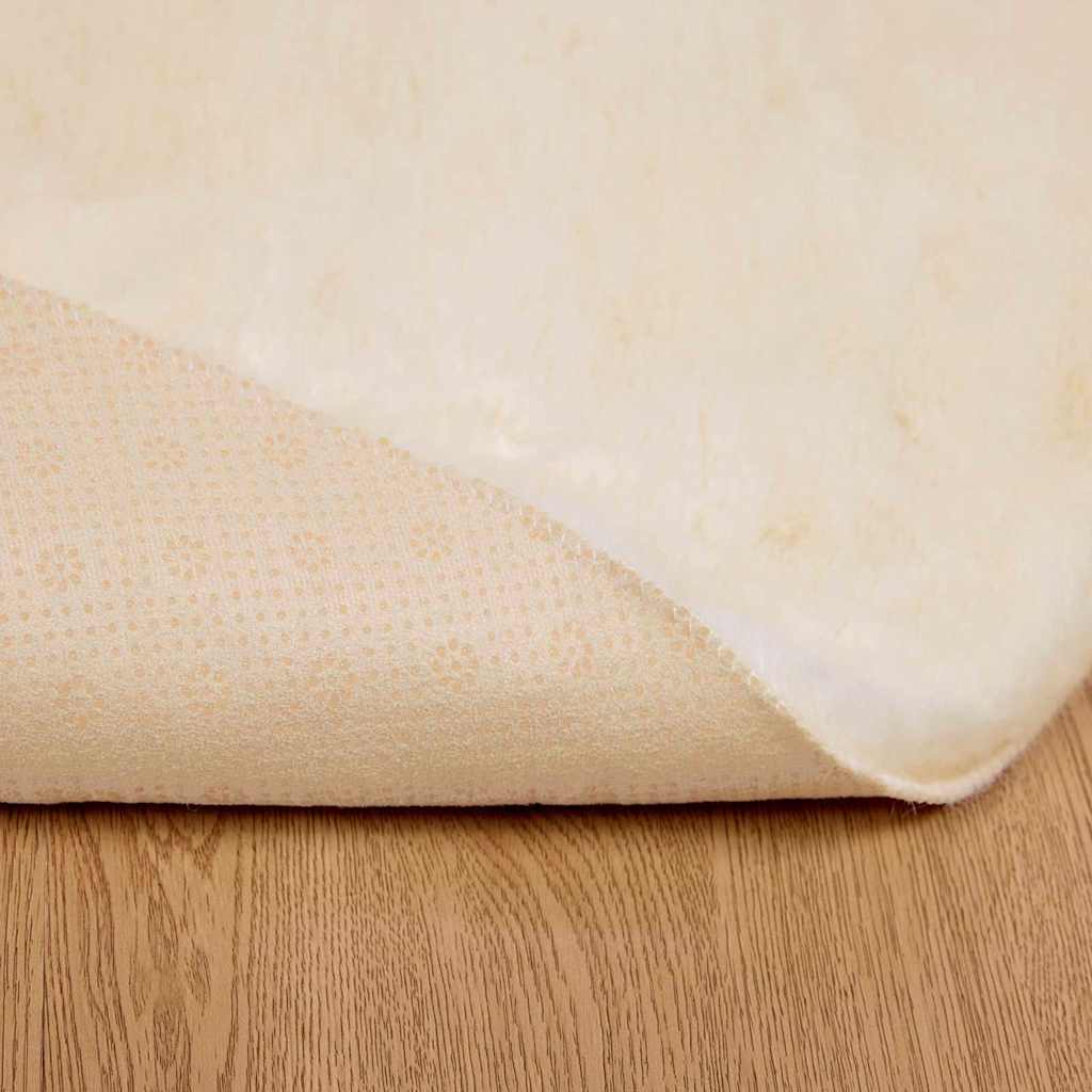 Nep Konijnenbont Tapijt Crème Ø 120 cm Polyester