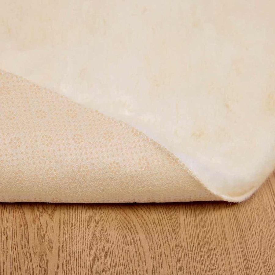 Nep Konijnenbont Tapijt Crème Ø 120 cm Polyester