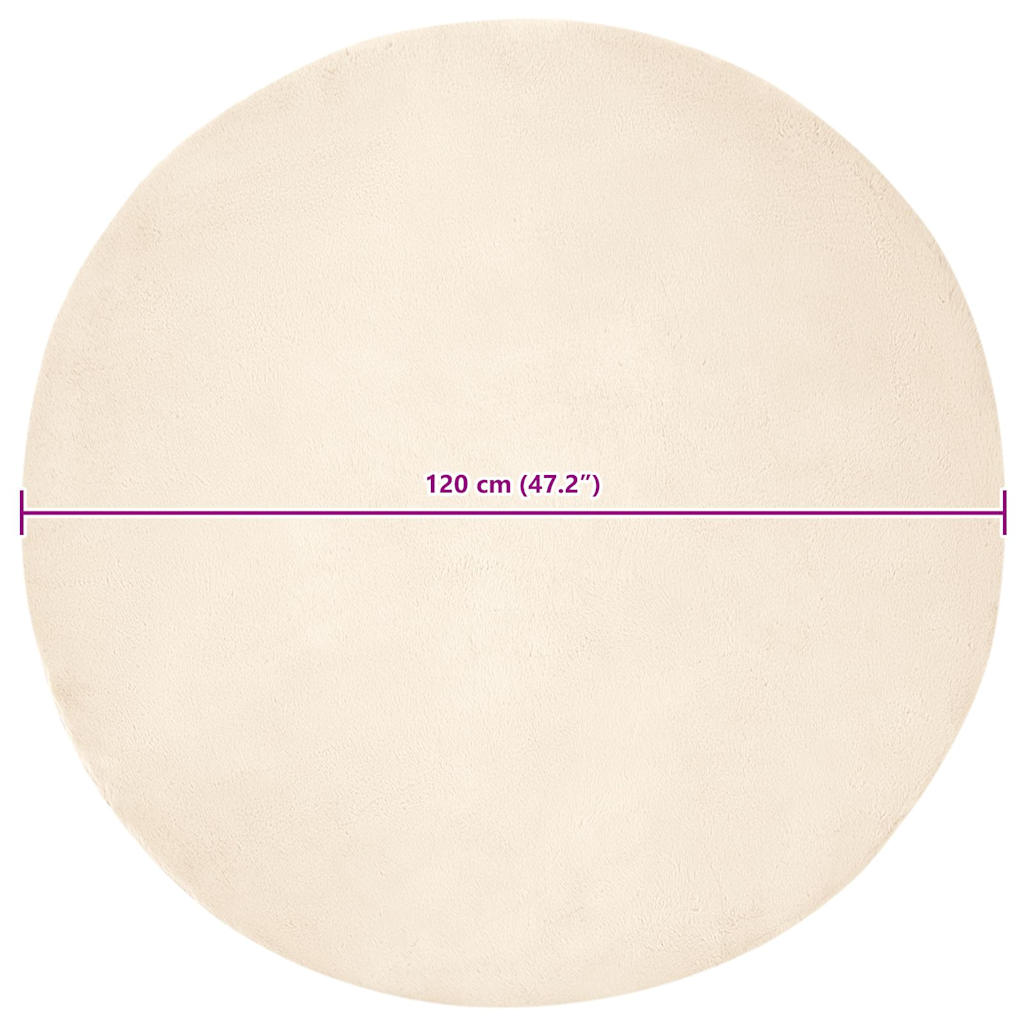 Nep Konijnenbont Tapijt Crème Ø 120 cm Polyester