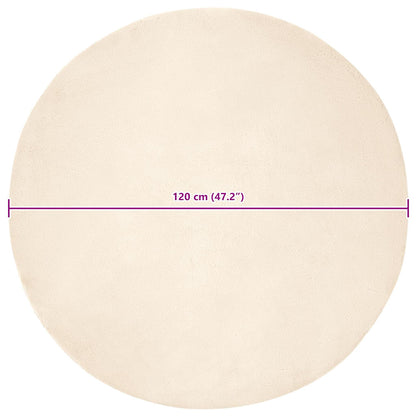 Nep Konijnenbont Tapijt Crème Ø 120 cm Polyester