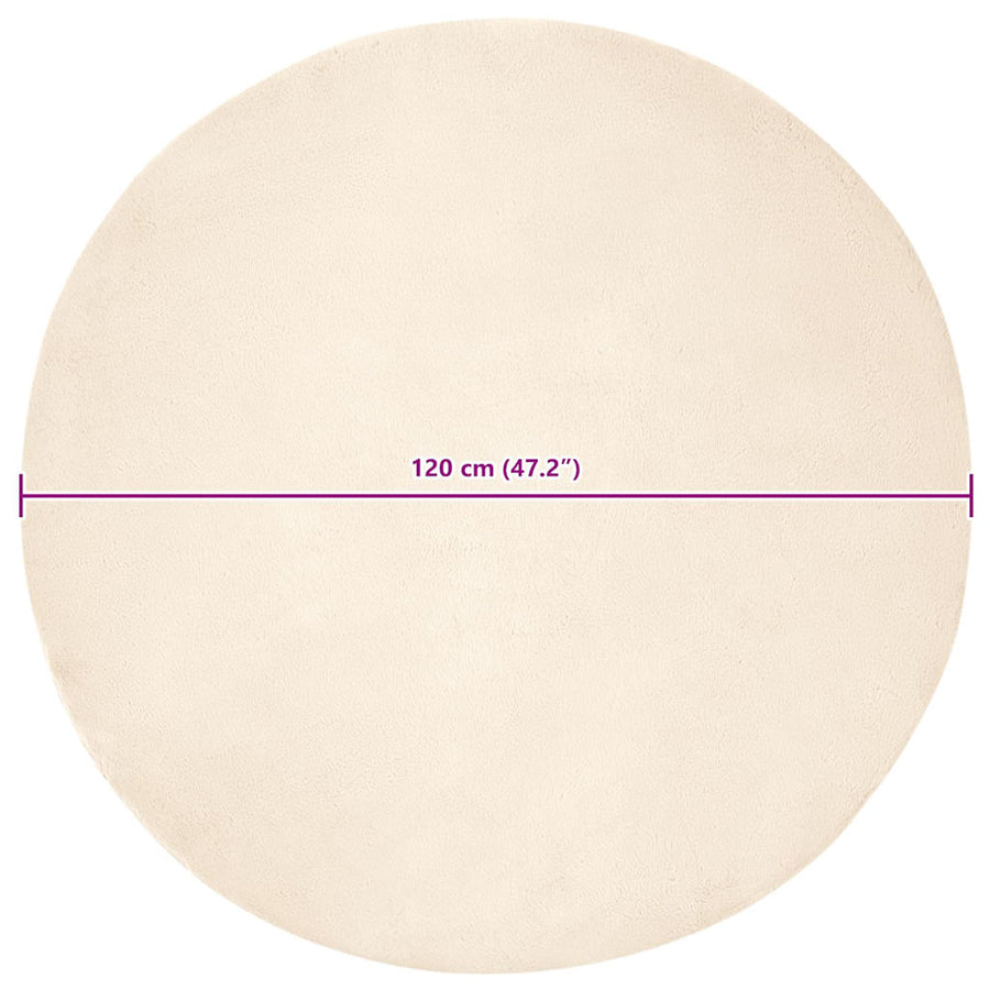 Nep Konijnenbont Tapijt Crème Ø 120 cm Polyester