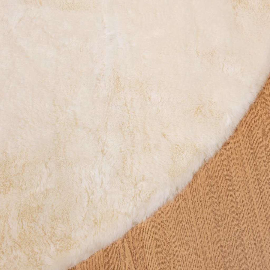 Nep Konijnenbont Tapijt Crème Ø 160 cm Polyester