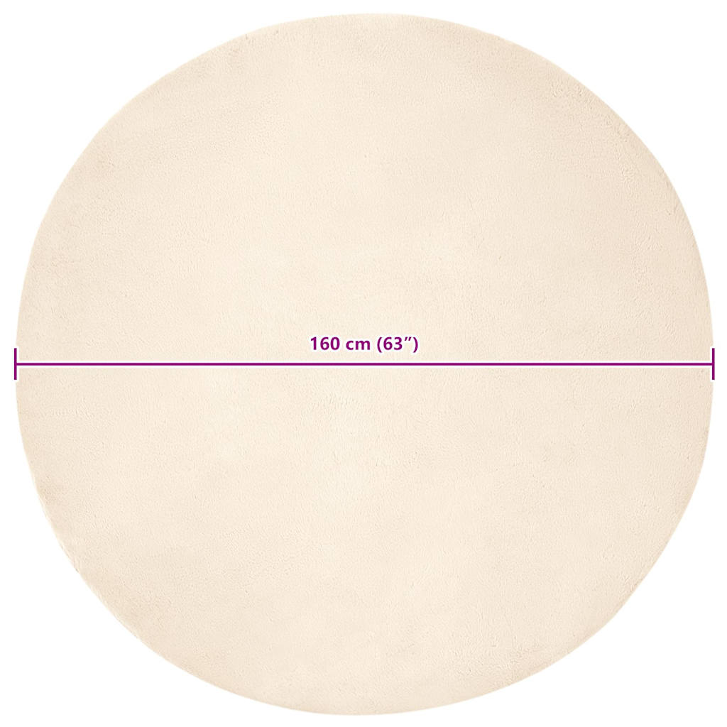 Nep Konijnenbont Tapijt Crème Ø 160 cm Polyester