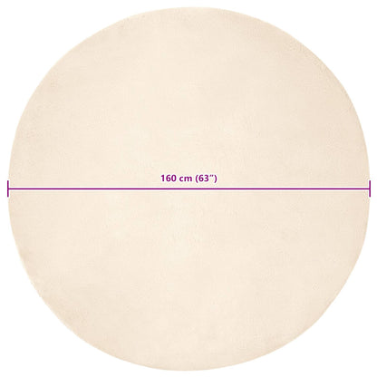 Nep Konijnenbont Tapijt Crème Ø 160 cm Polyester