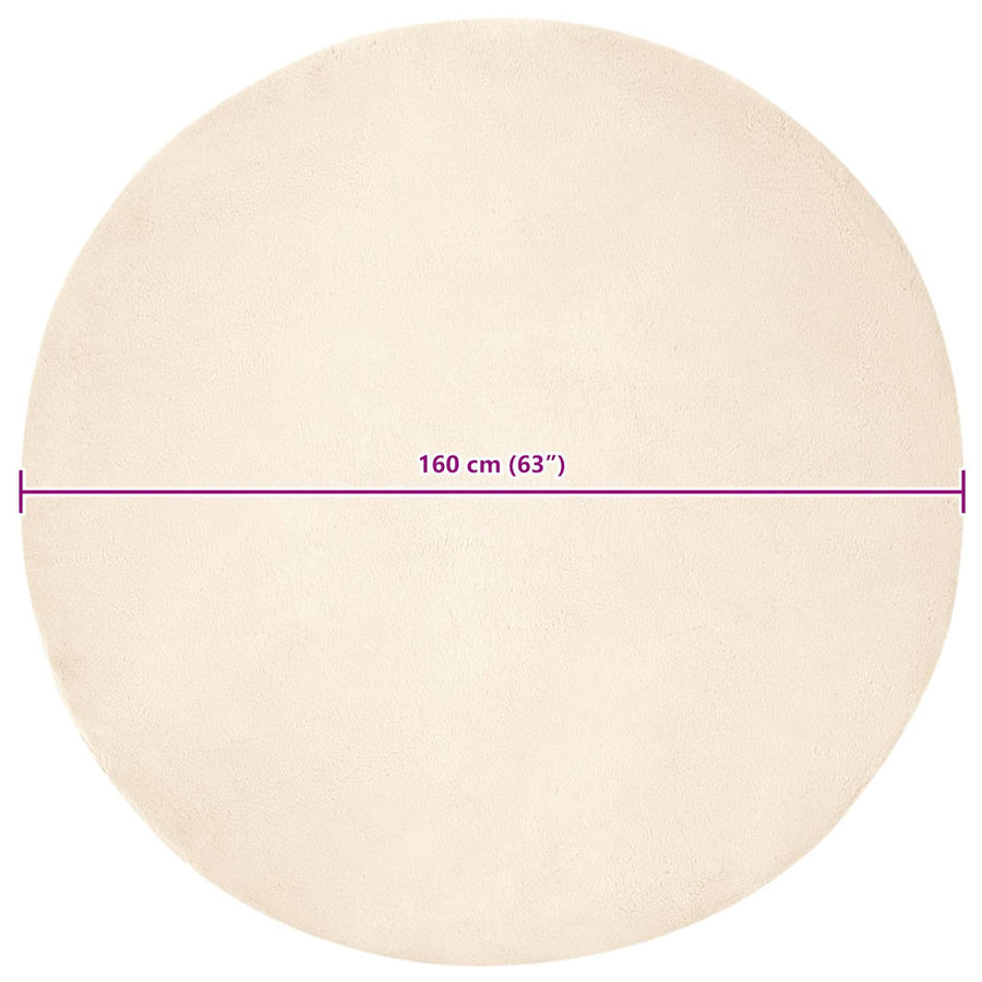 Nep Konijnenbont Tapijt Crème Ø 160 cm Polyester